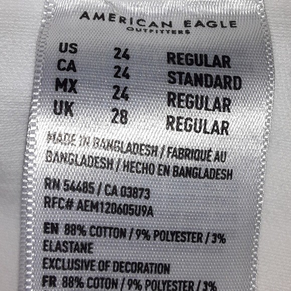 American Eagle White Hi-Rise Distressed Plus Size 24 Regular Jeggings - Picture 8 of 8